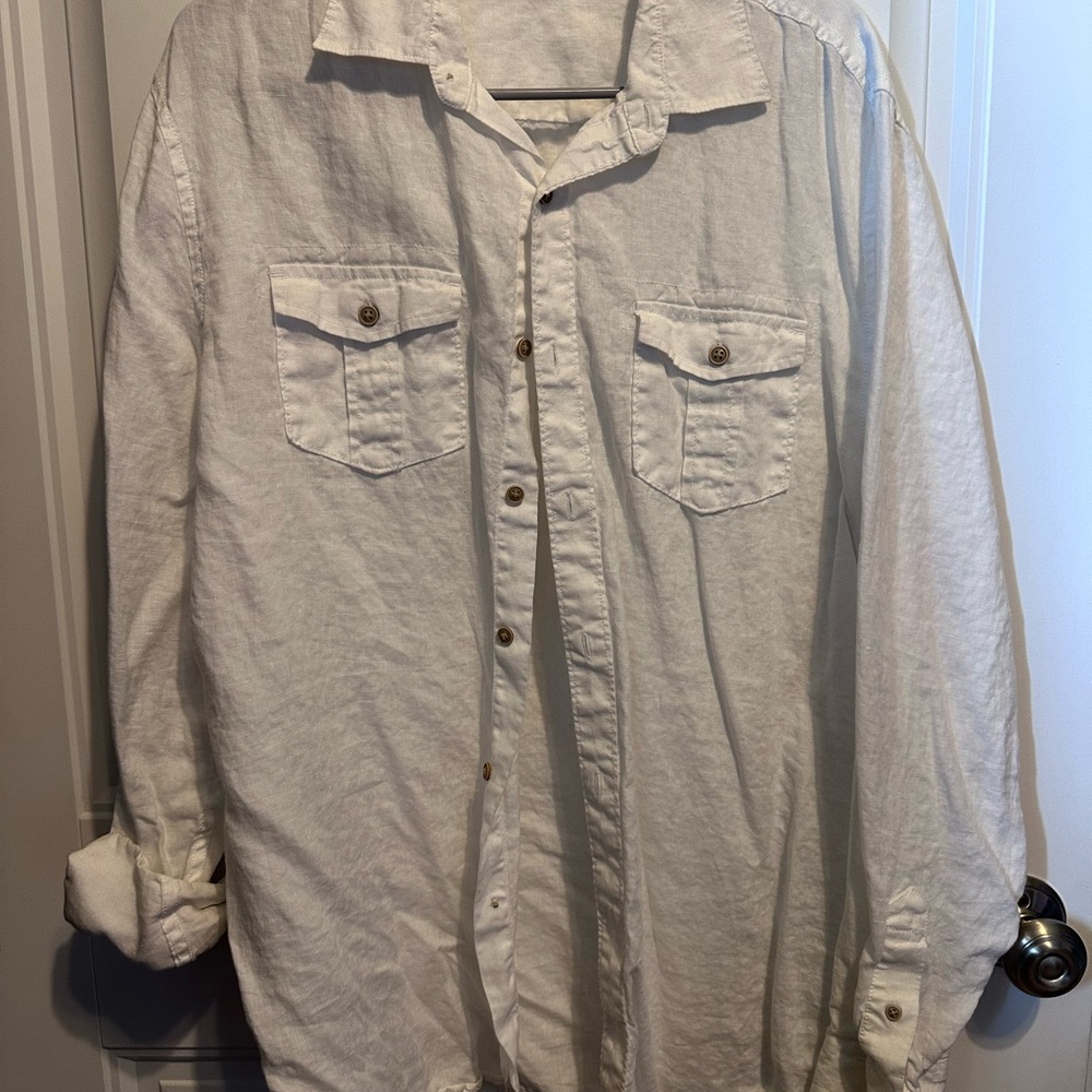 Classic White Casual Button-Down Shirt